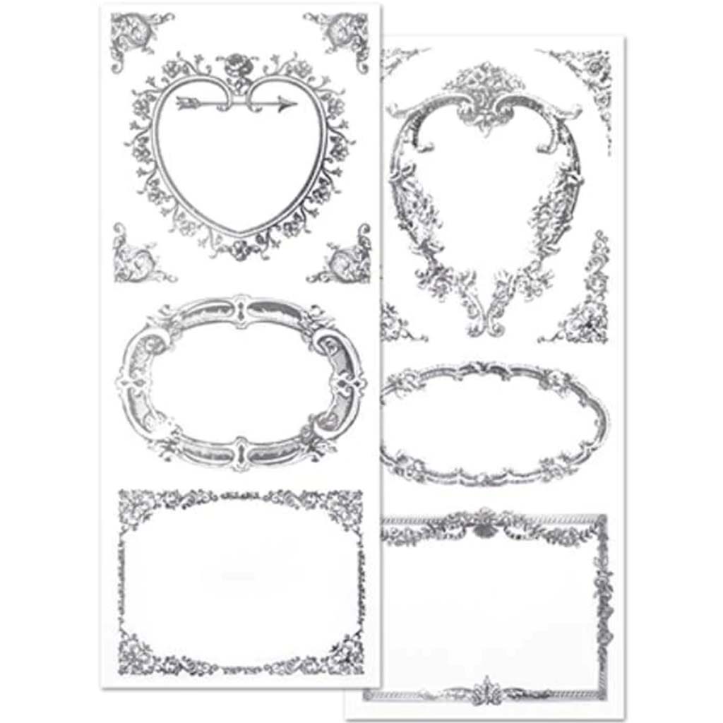 Paper Craft Sticker: Elegant Foil Framesx2s Silver Framemed2 7.5x21 