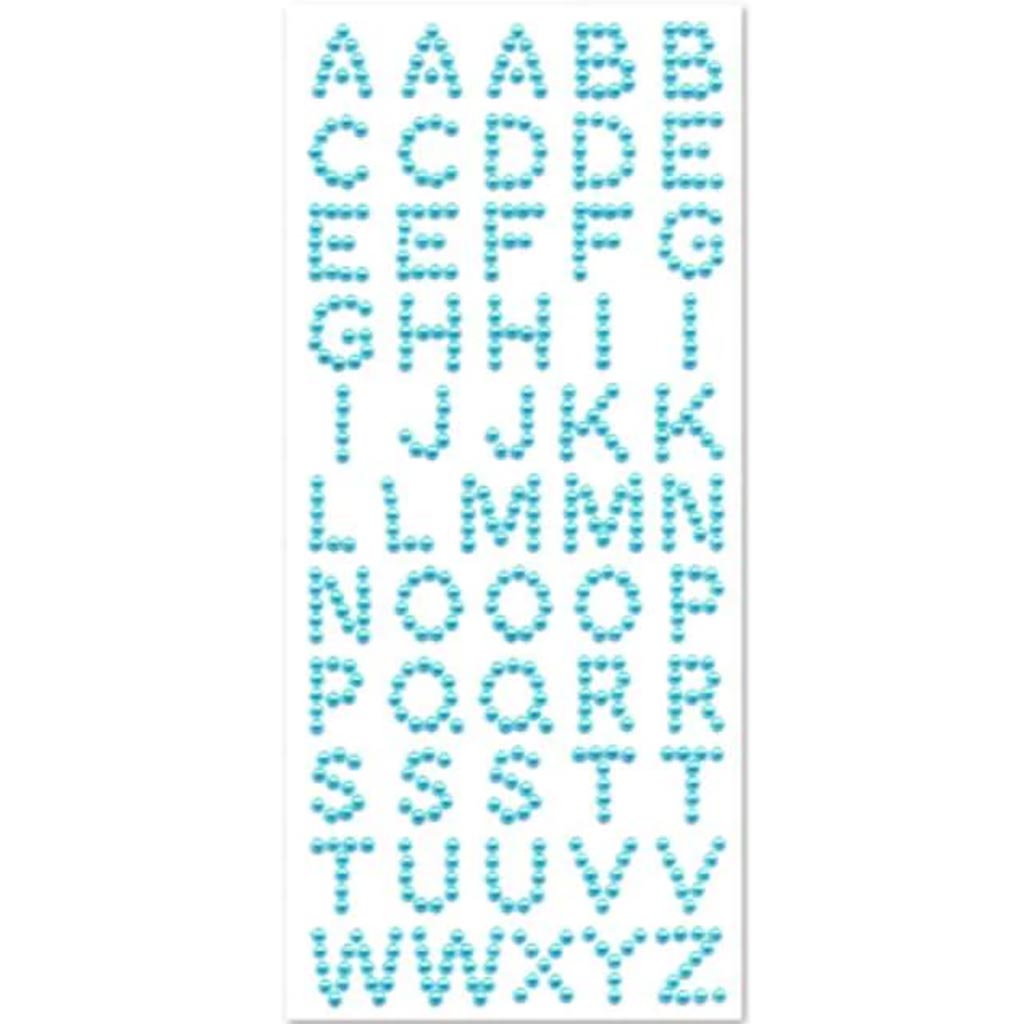 Paper Craft Sticker: Pearl Lett Letters Fonts 15mm Light Blue 9x20.5 
