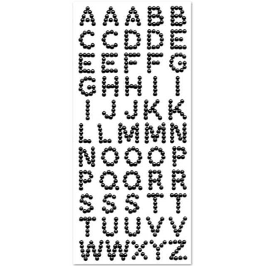 Paper Craft Sticker: Pearl Lett Letters Fonts 15mm Black 9x20.5 