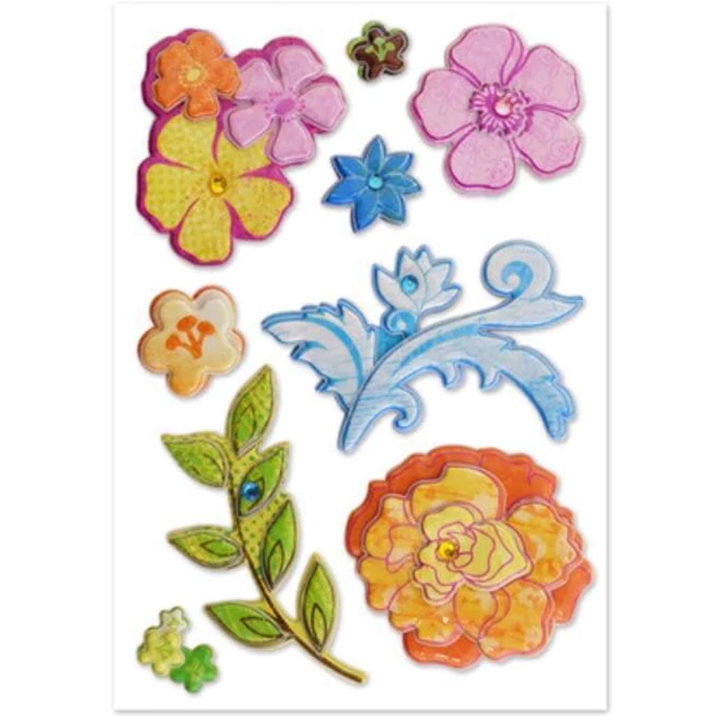 PAPER CRAFT STICKERS:11.5CMX16 .5CM 3D GEM PUFFY 