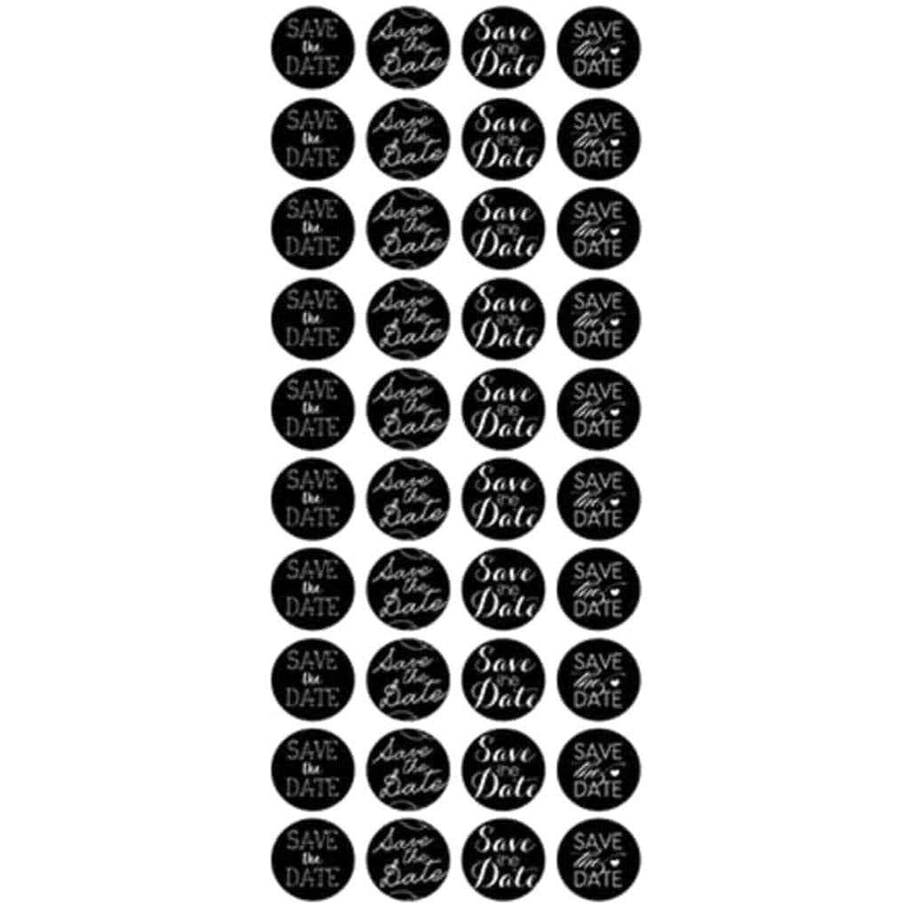 Paper Craft Sticker: Sentiment Seals Ps Chalk Save The Date 5in x 12in 