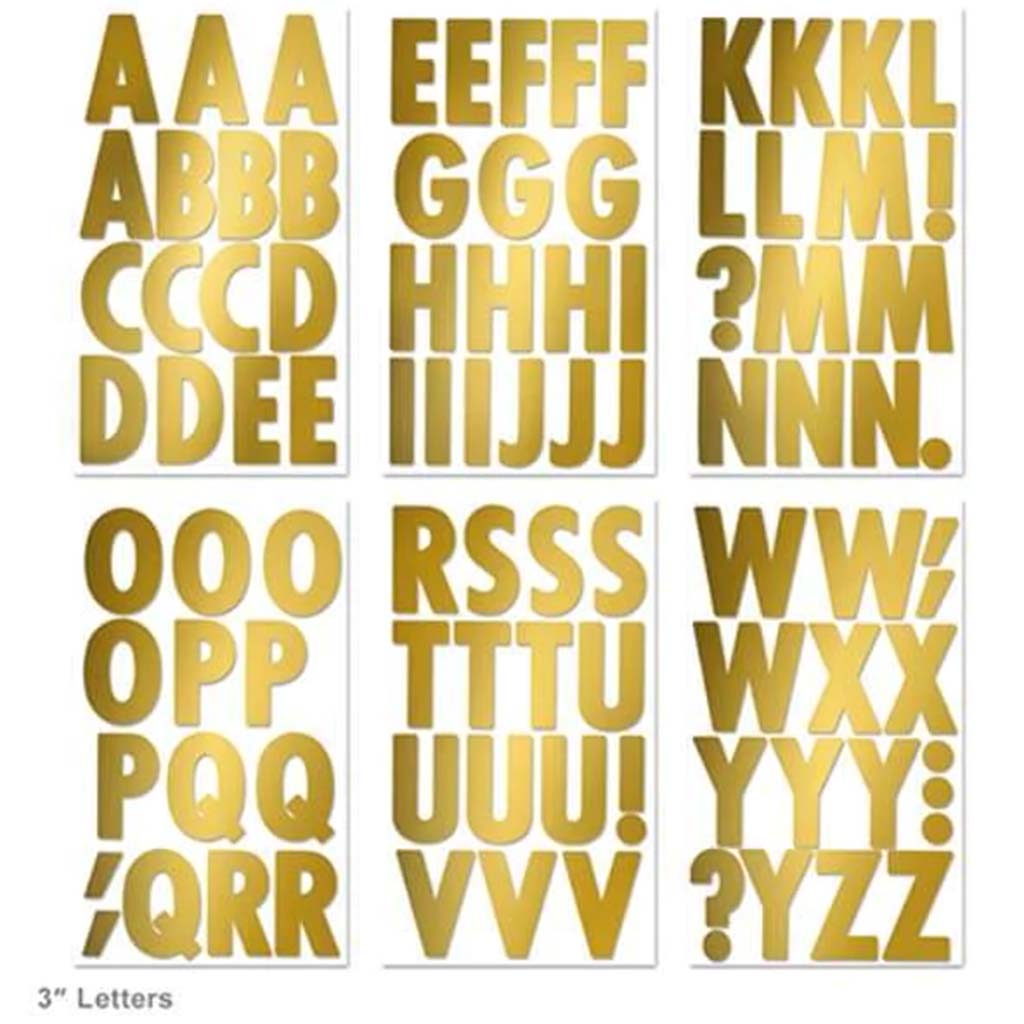 Paper Craft Sticker:3in Letters Large Caps Gold Metallic 