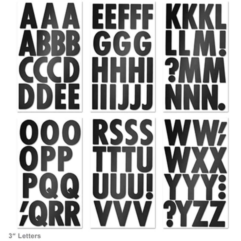 Paper Craft Sticker:3in Letters Large Caps Black Glossy 