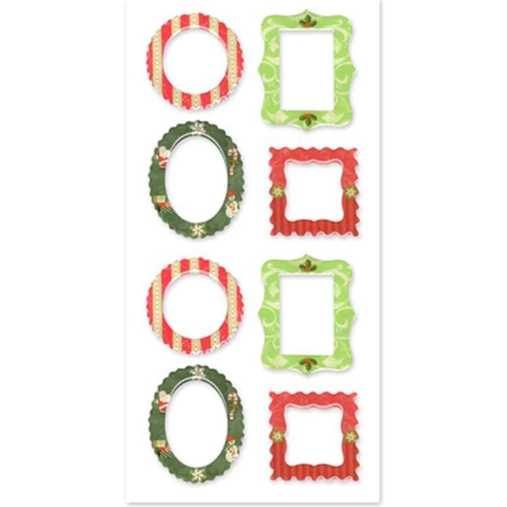 HOLIDAY STICKERS: 11CMX28CM EP EPOXY FRAME MEDLEY FESTIVE MEM 