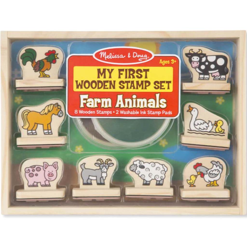 My First Wooden Stamp Set Farm Animals 