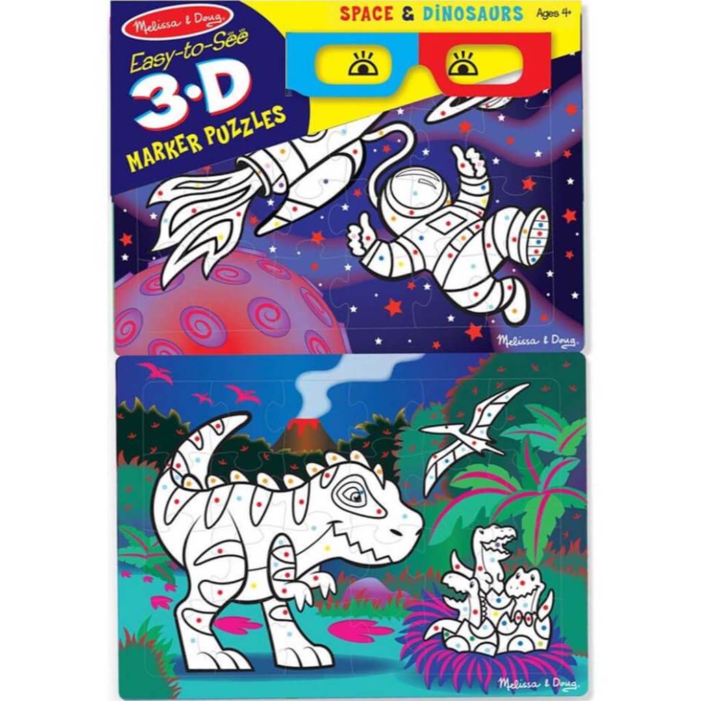 EASY-TO-SEE 3D MARKER COLORING PUZZLES - SPACE/DI 