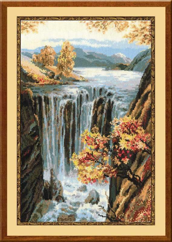 Cross Stitch Kit Waterfall 40 X 58 cm 