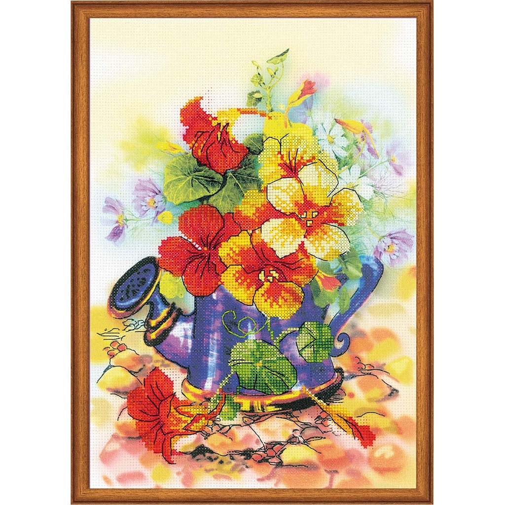 Cross Stitch Kit Garden Watering Can 21 X 30 cm 