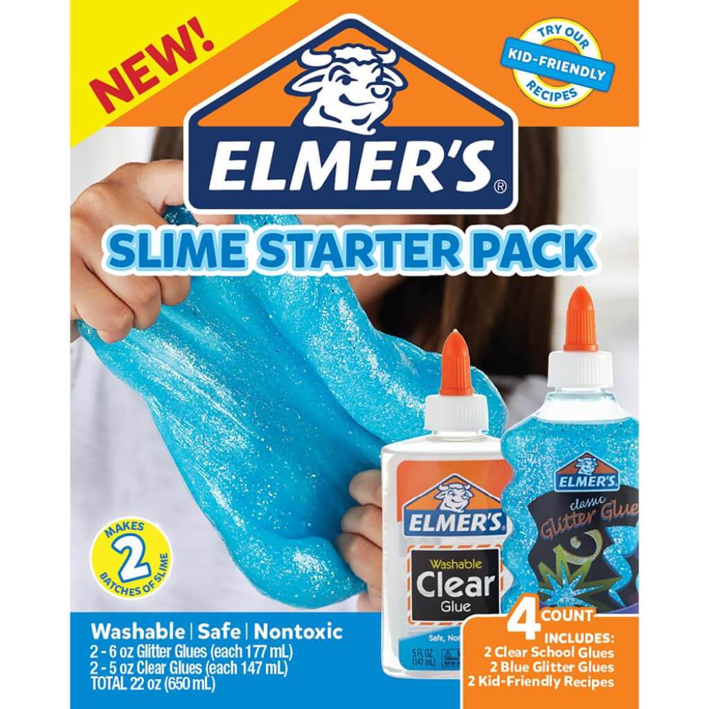 Elmer&#39;s Slime Kit 4/Pkg Blue Glitter