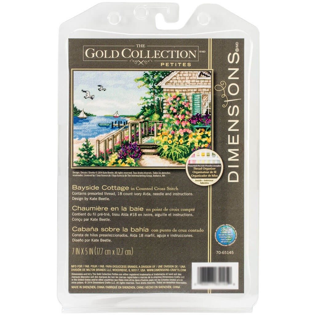 Dimensions Gold Petite Counted Cross Stitch Kit 7in x 5in Bayside Cottage