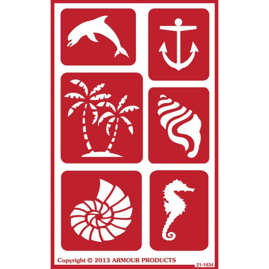 Over 'N' Over Reusable Stencils 5in x 8in Seashore