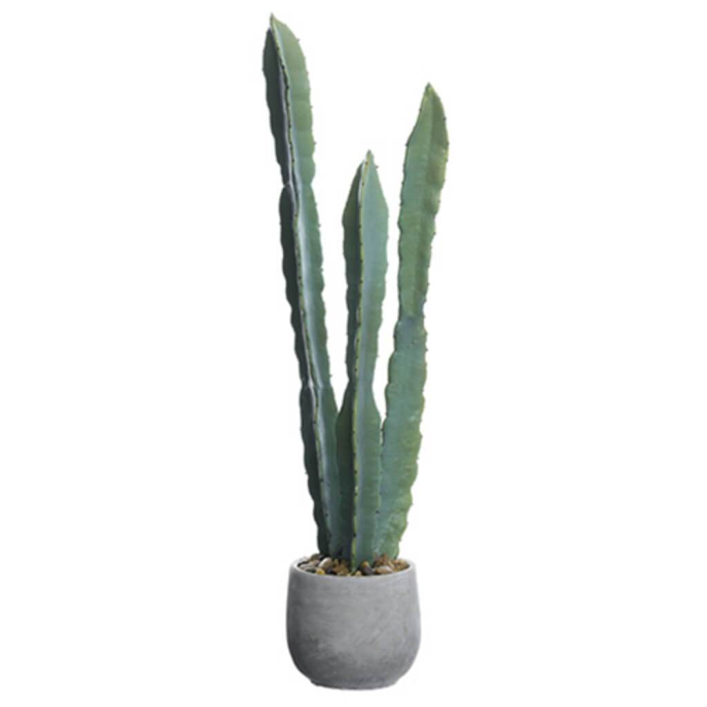 Column Cactus In Cement Pot 25" 