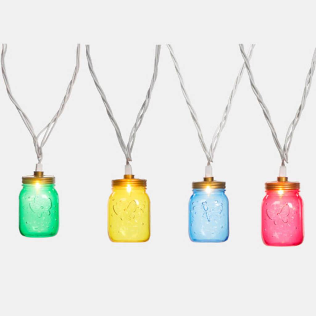 Mason Jar String Lights: Red/Orange/Yellow/Blue/Green 9.8 feet 