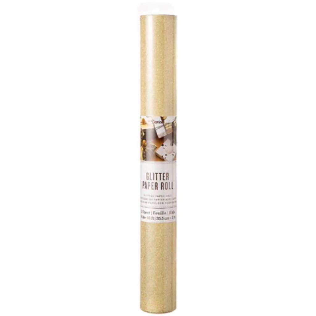 Gold Glitter Paper Roll 14 inches x 10 feet 