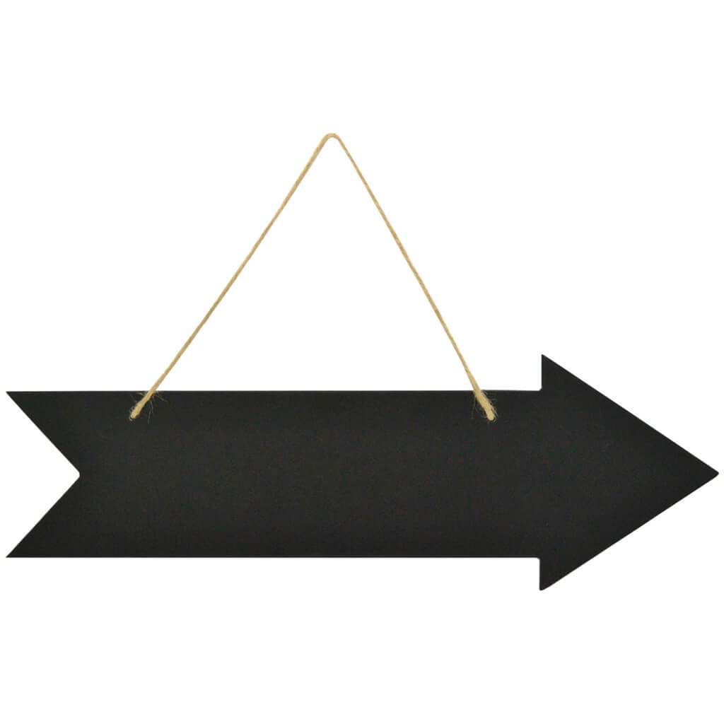 Chalk Board Arrow Sign with Jute Hanger