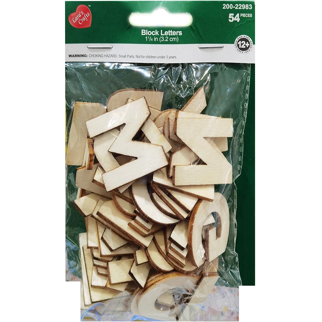 Wood Alphabet Block Letters 1.25in