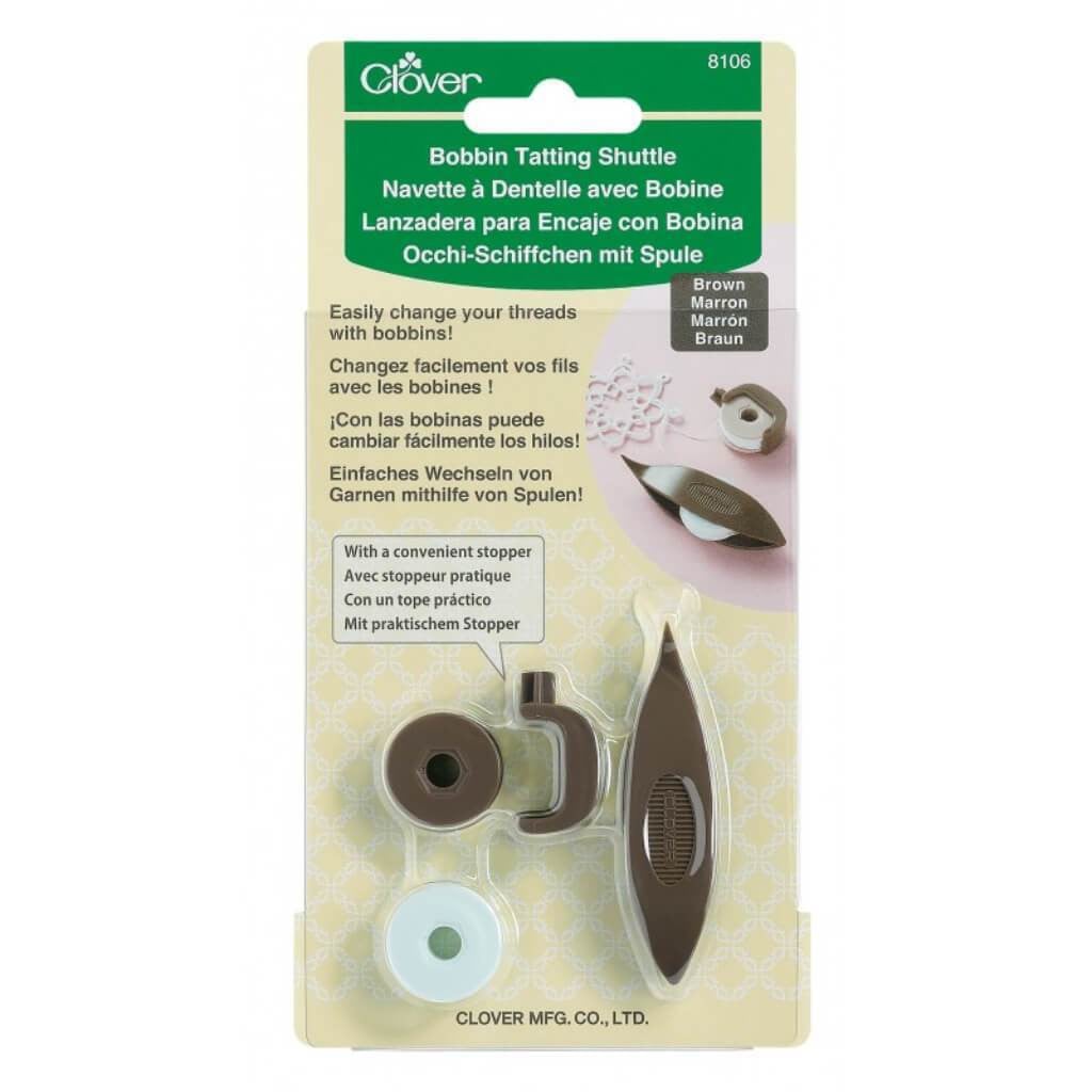 Clover Bobbin Tatting Shuttle-Brown 