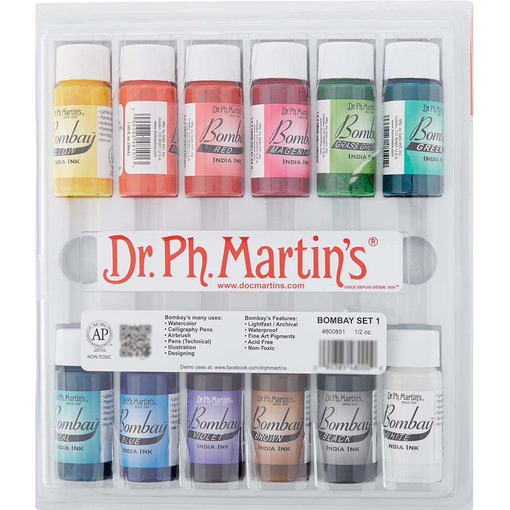 Dr. Ph. Martin's Iridescent Calligraphy Ink Set - Set 1, 1 oz
