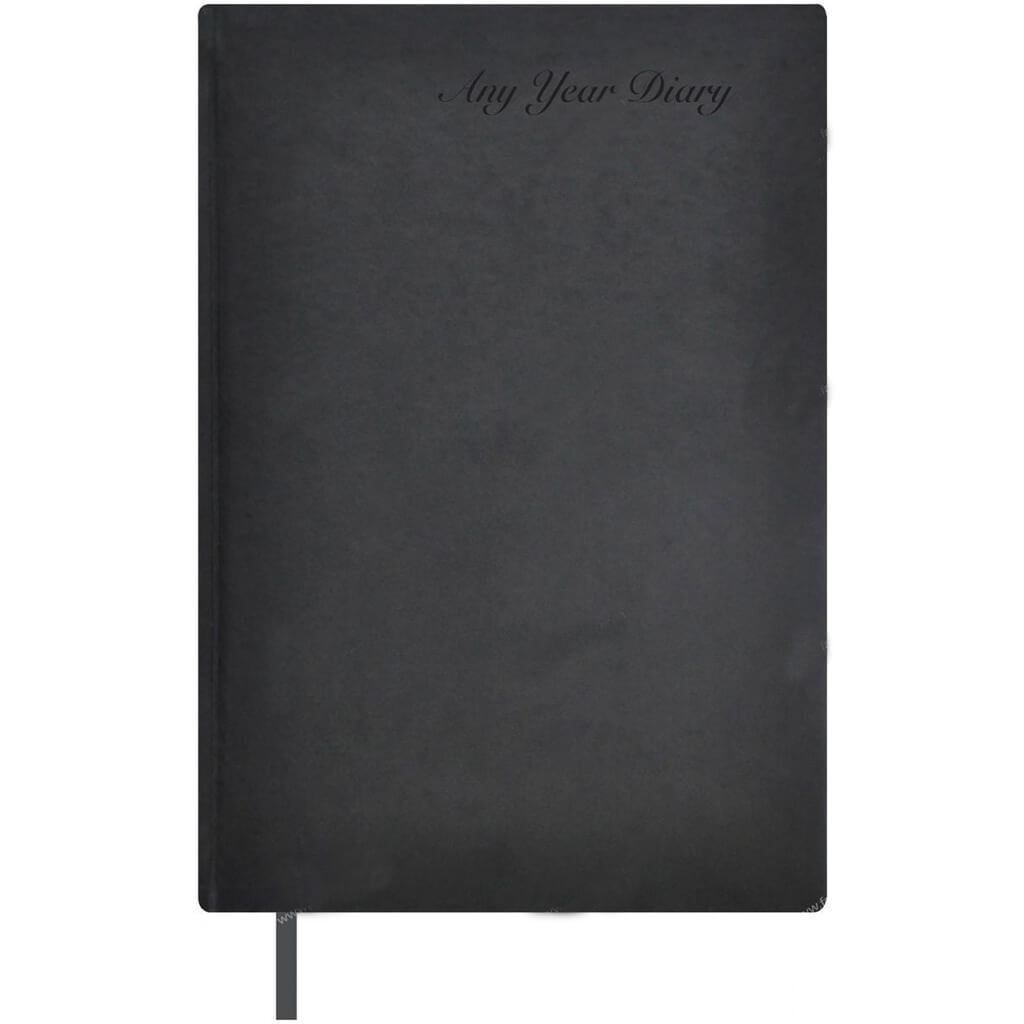 Any Year Diary Pu Cover Black