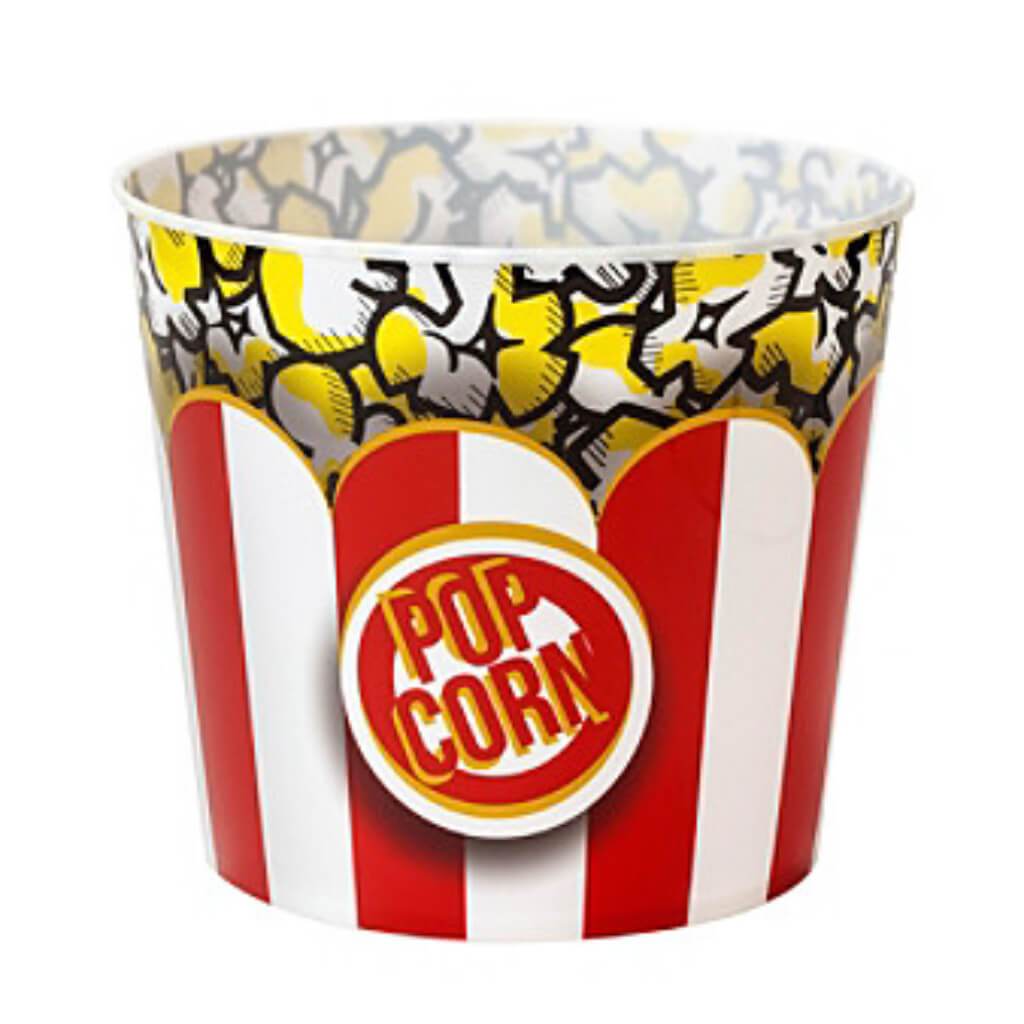 STRIPED POPCORN TUB NEW JUMBO CLASSIC RED/WHITE 
