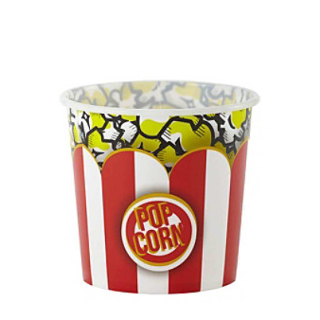 STRIPED POPCORN TUB NEW SMALL CLASSIC RED/WHITE 