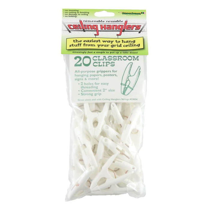 Ceiling Hanglers Clothspin Alligator Clips 20pcs Per Pack 