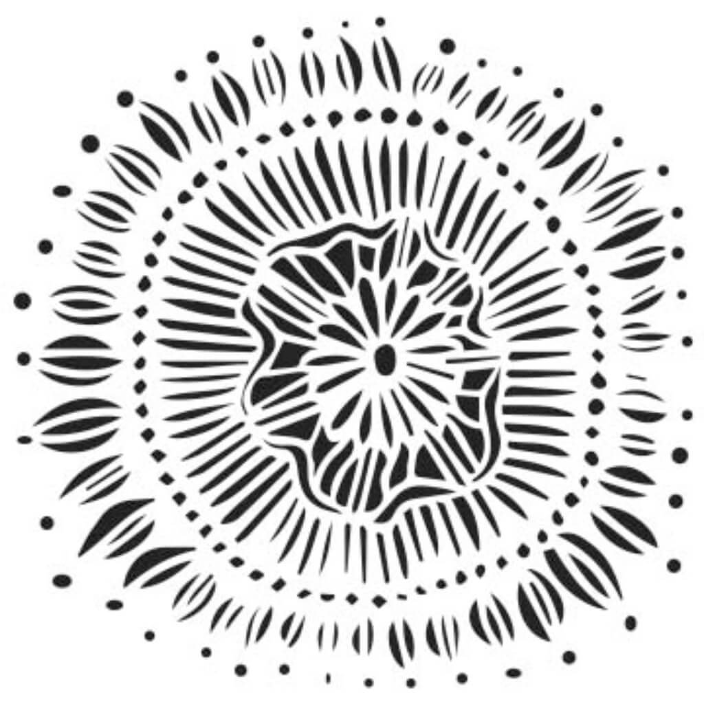 Stencil Floral Eclipse 6in x 6in