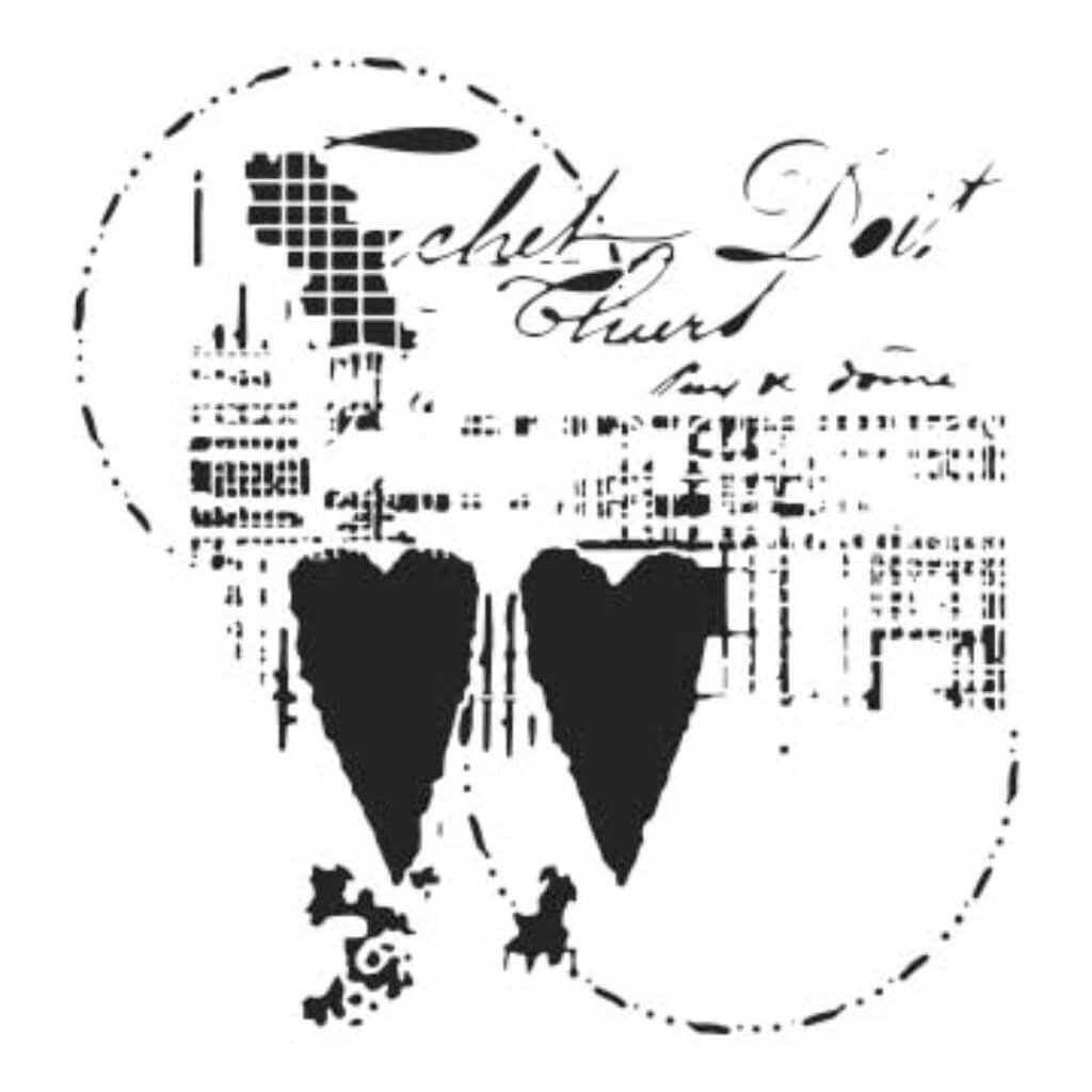 Stencil Two Hearts 12in x 12in