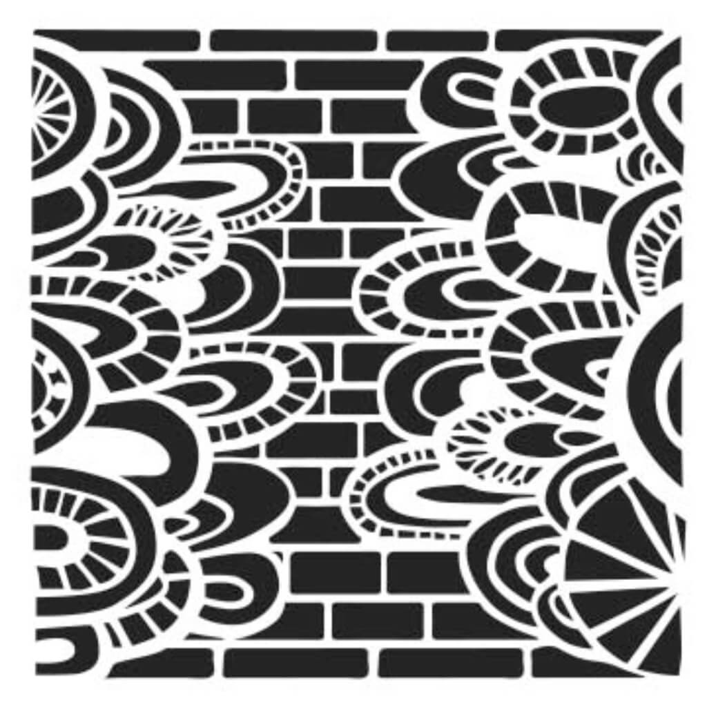 Stencil Brick Poetry 12in x 12in