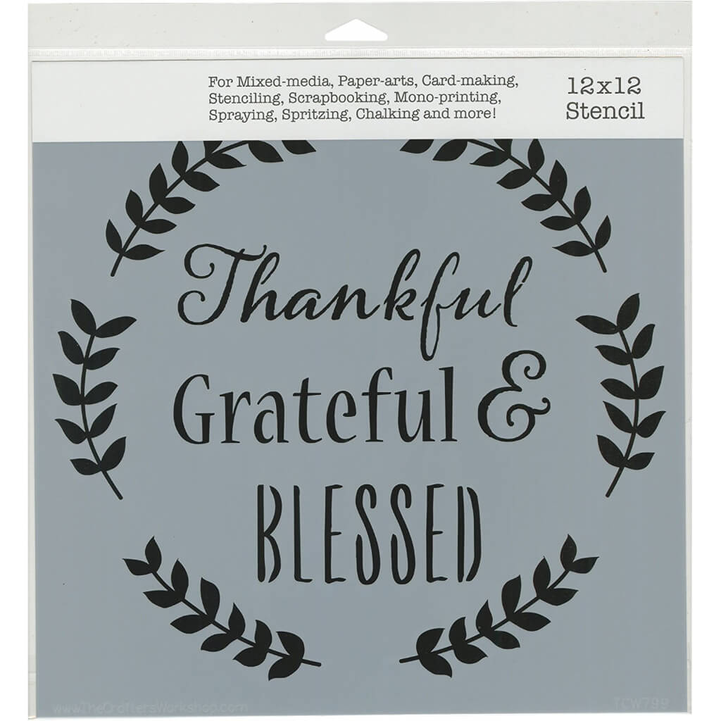 Stencil Thankful 12in x 12in