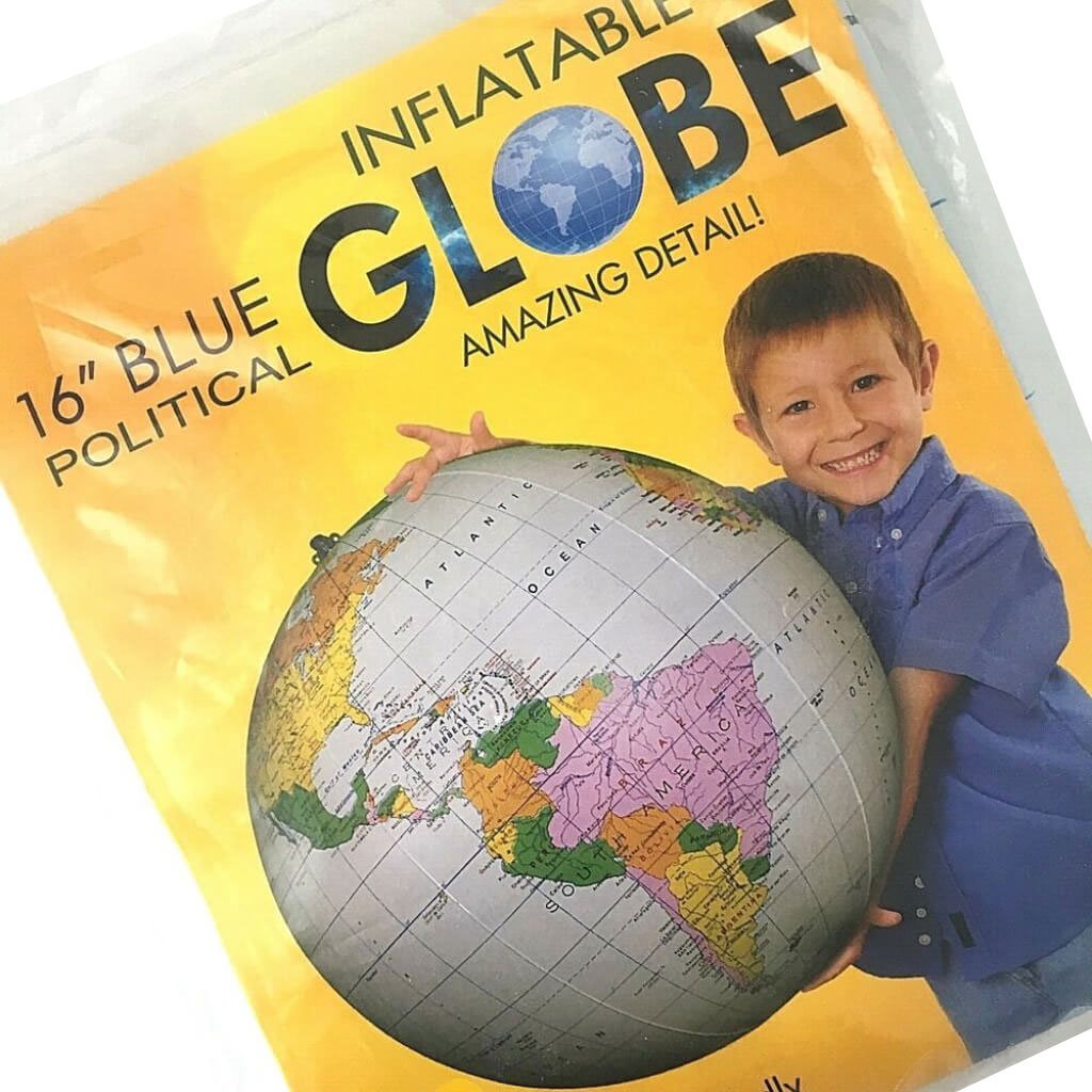 Inflatable Political Globe Blue 16In