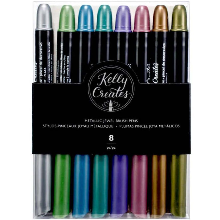 Kelly Creates Metallic Jewel Brush Pens 8 Pack