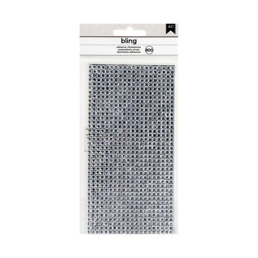 BLING STICKER SQUARE SILVER 3.5IN X 7IN