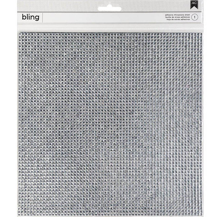 Bling Rhinestone Sticker 10in x 10in Silver