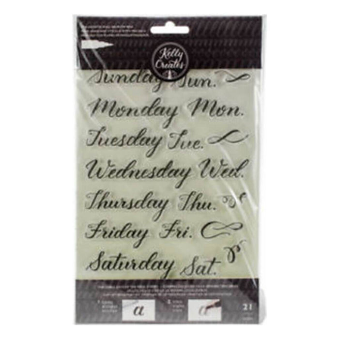 Kelly Creates 21pcs Acrylic Traceable Days Weekdays Stamp