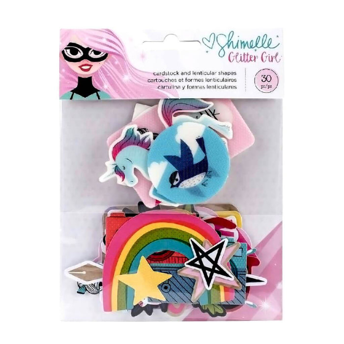 Shimelle Glitter Girl 30pcs Cardstock and Lenticular Shapes