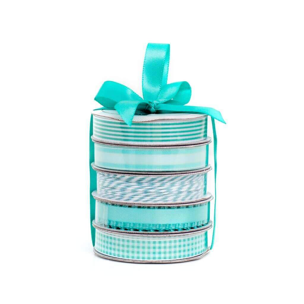 Premium Teal Ribbon &amp; Bakers Twine Spool 5pc