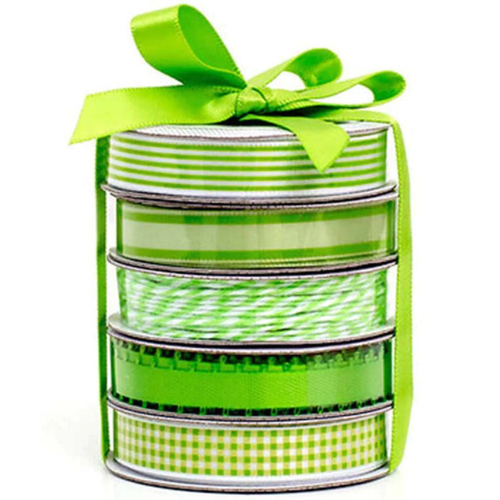 5 Pieces Spring Green Premium Ribbon & Twine Pack