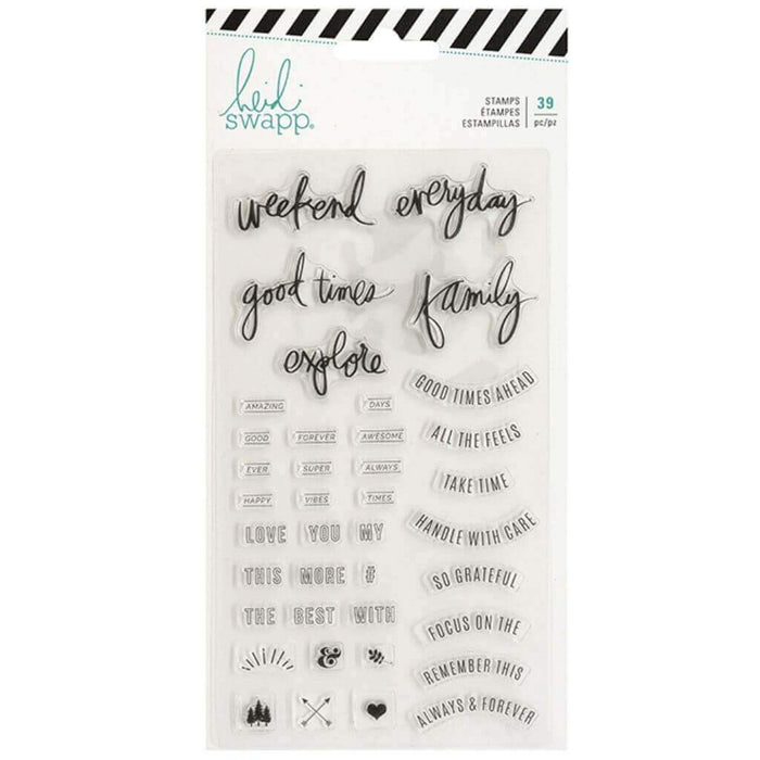 Heidi Swapp Hawthorne Clear Phrase Stamps 39 Piece Set