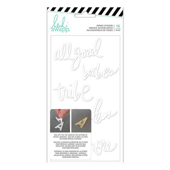 Heidi Swapp Hawthrone 15pcs White Foam Sticker Phrase