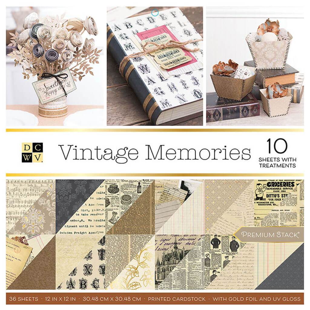 Paper Stack Vintage Memories Double-Sided 12in x 12in