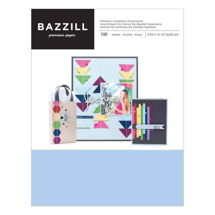 Bazzill 100 Premium Cardstock Assortment Pack 8.5in x 11in