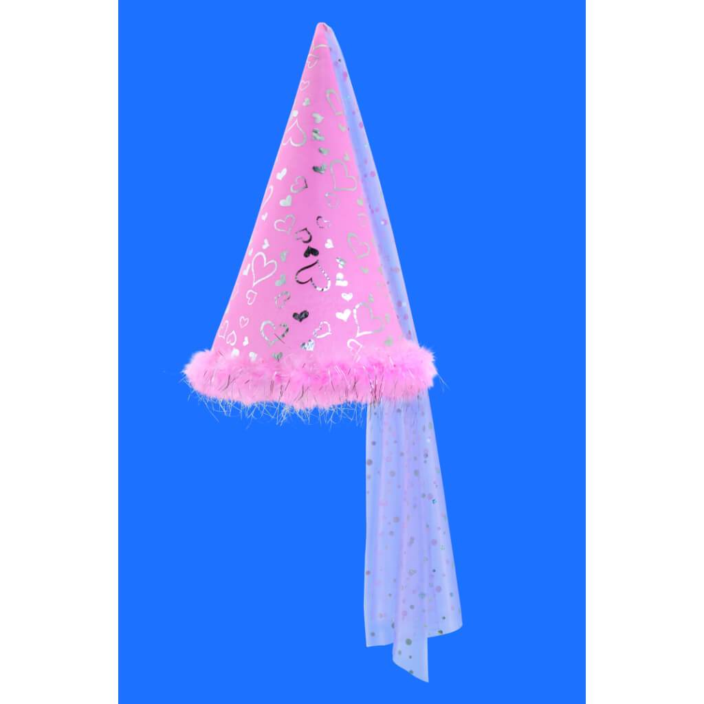 Conical Hat with Marabou Trim