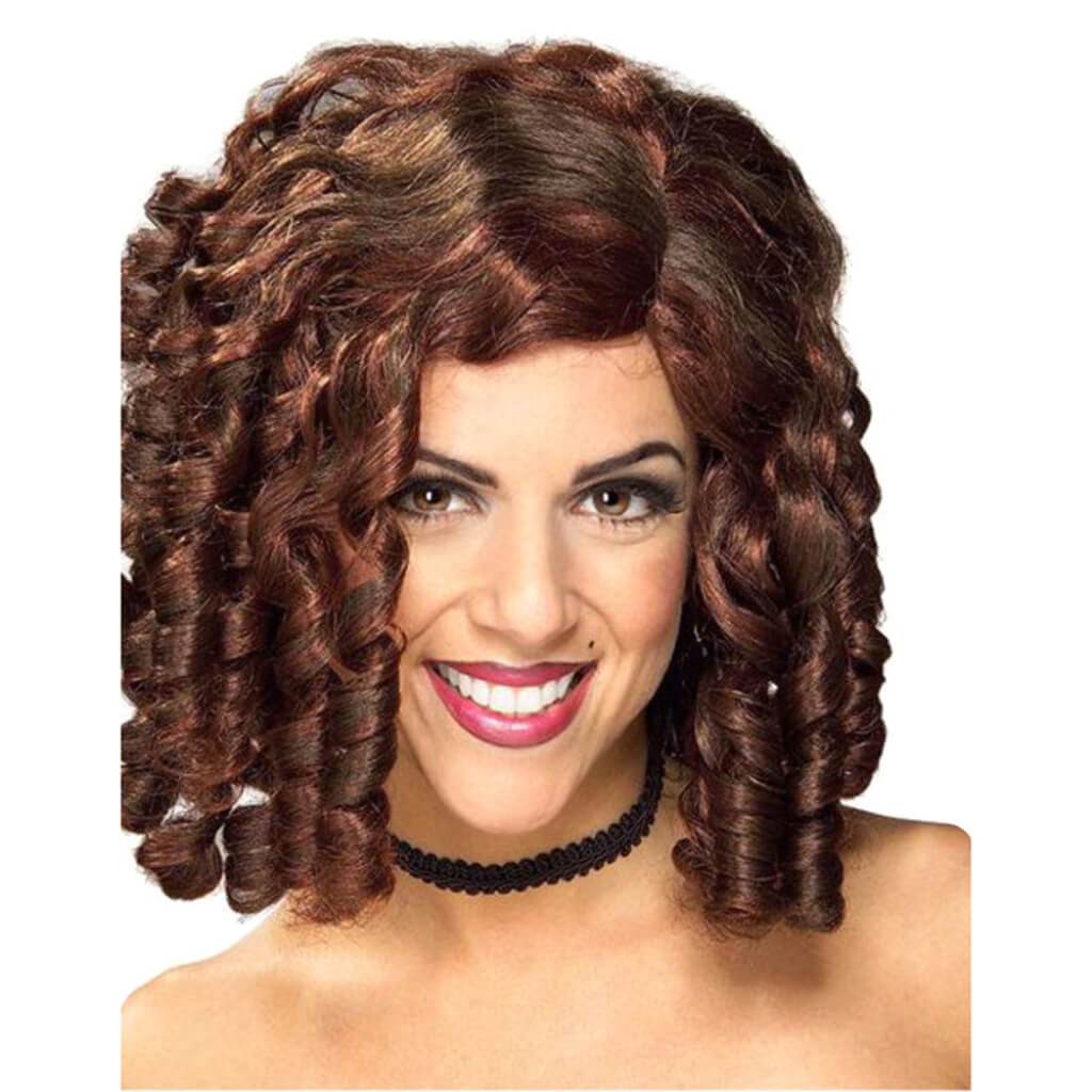 Banana Curl Girl Auburn Brown Wig Creative Minds