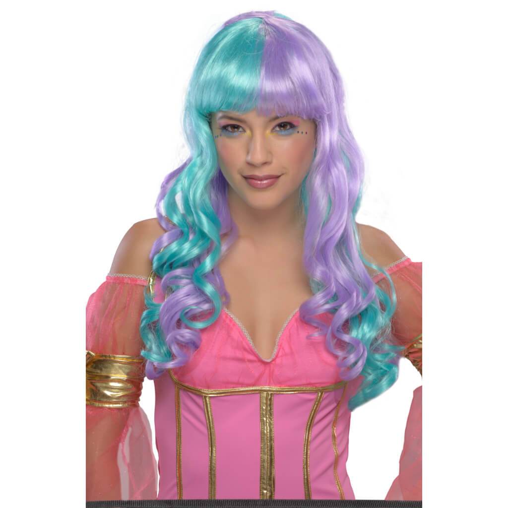 Candy Fairy Green &amp; Purple Wig