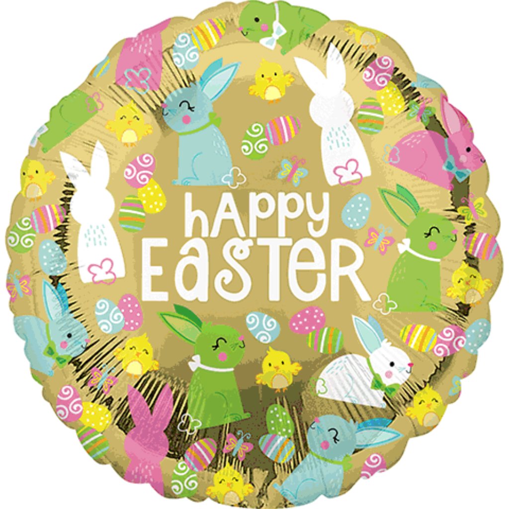 Happy Easter Foil Balloon Metallique 18in 