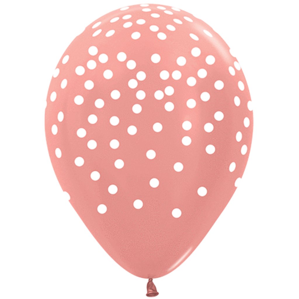 White Confetti Around Rose Latex Balloon 11in 