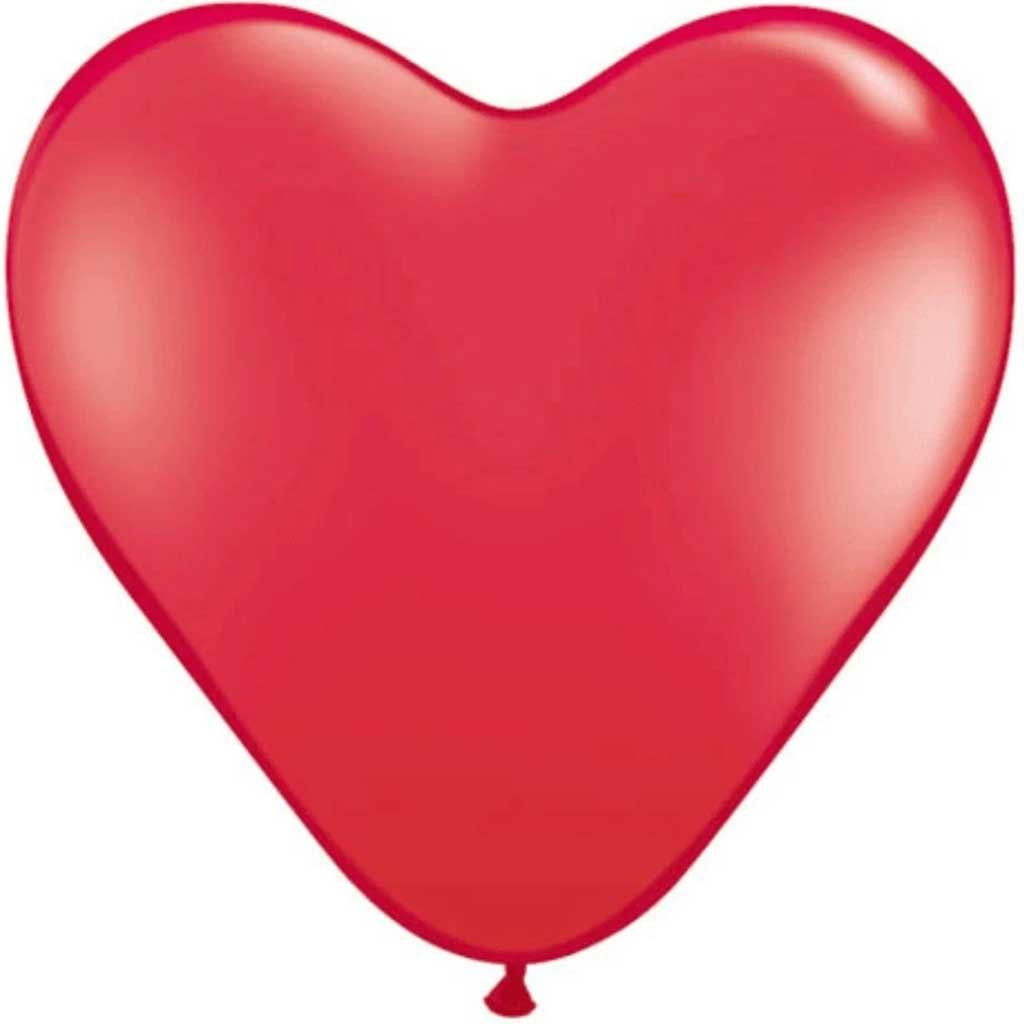 Heart Solid Color Latex Balloon 15in Red 