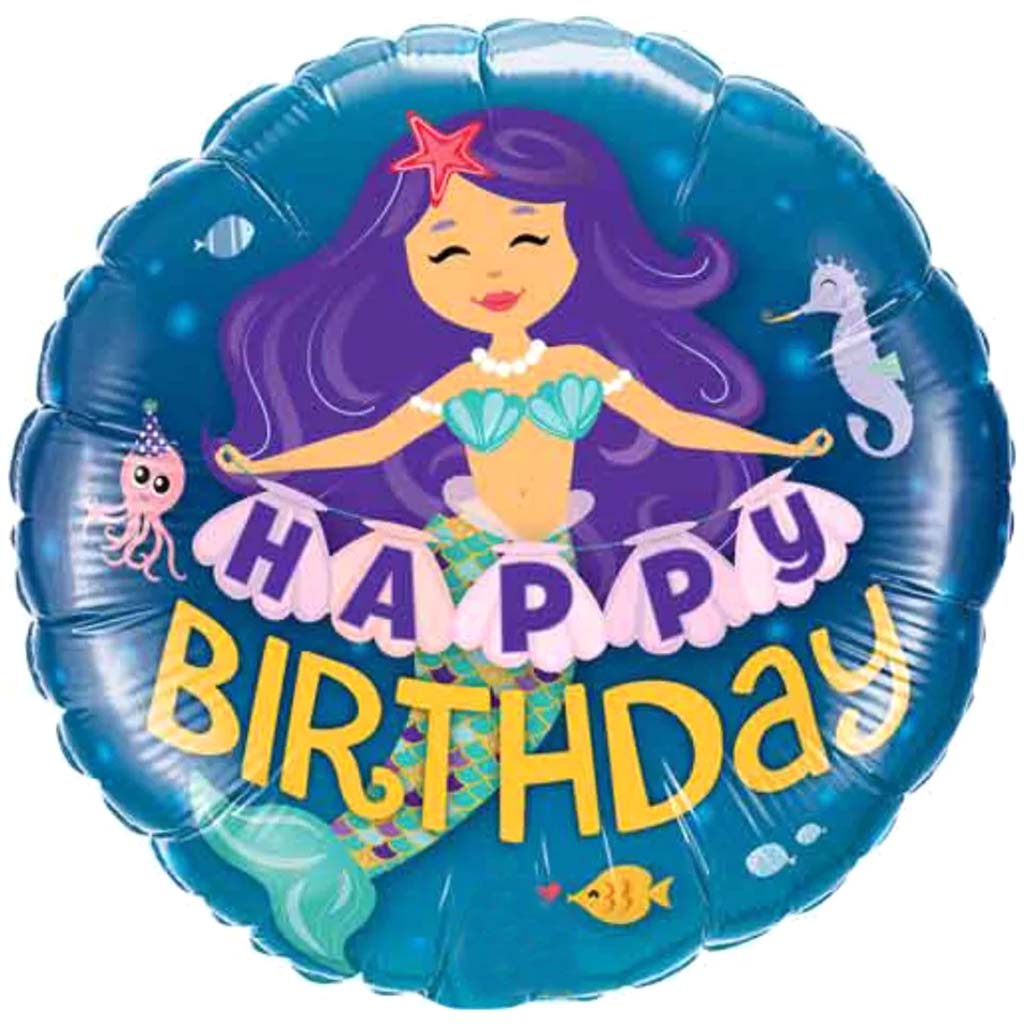 Birthday Mermaid Balloon 18in 