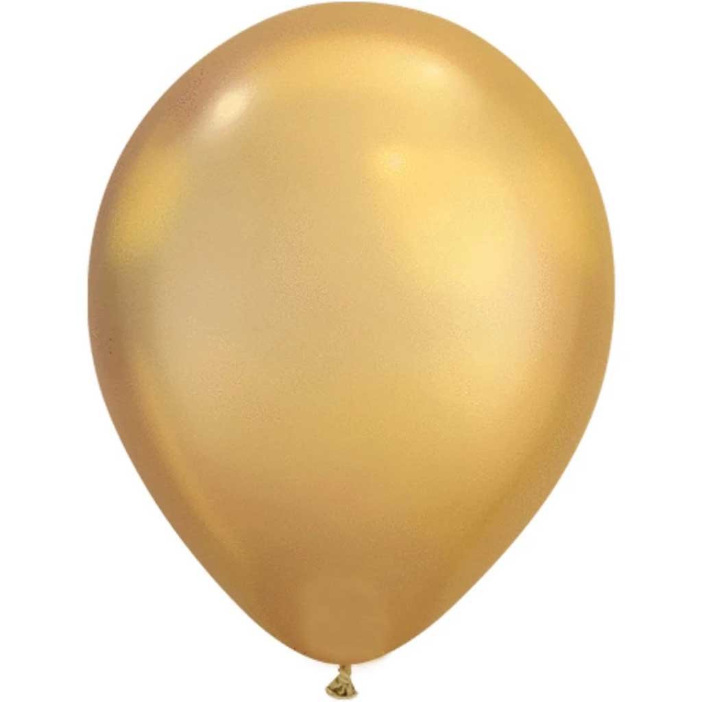 Chrome Gold Latex Balloon, 11in